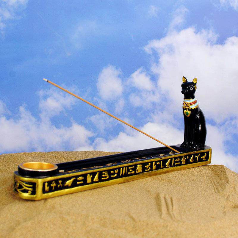 古埃及猫神贝斯特插香板摆件室内用插线香炉香盒家用熏香香板香托