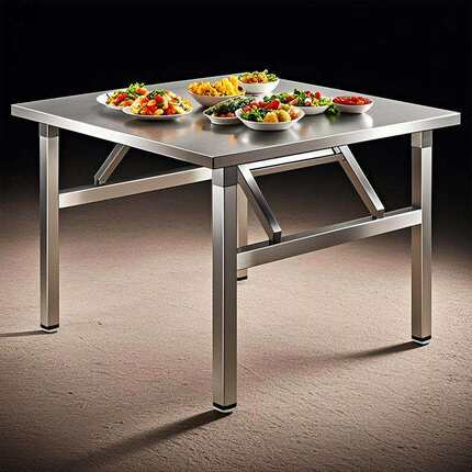 不锈钢折叠桌便携式烧烤桌子户外摆摊商用夜市出摊小方桌简易餐桌