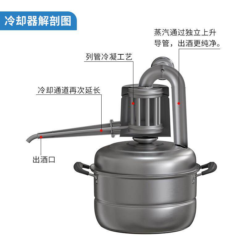 家酿设备小型白酒蒸酒酒器蒸馏纯露烤自FGR酿果酒酒全套用包烧邮