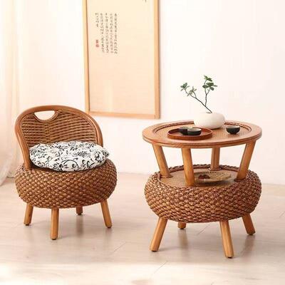 藤编子手编椅家用单人靠背椅椅休闲pxx10029阳台藤椅简约藤茶室小