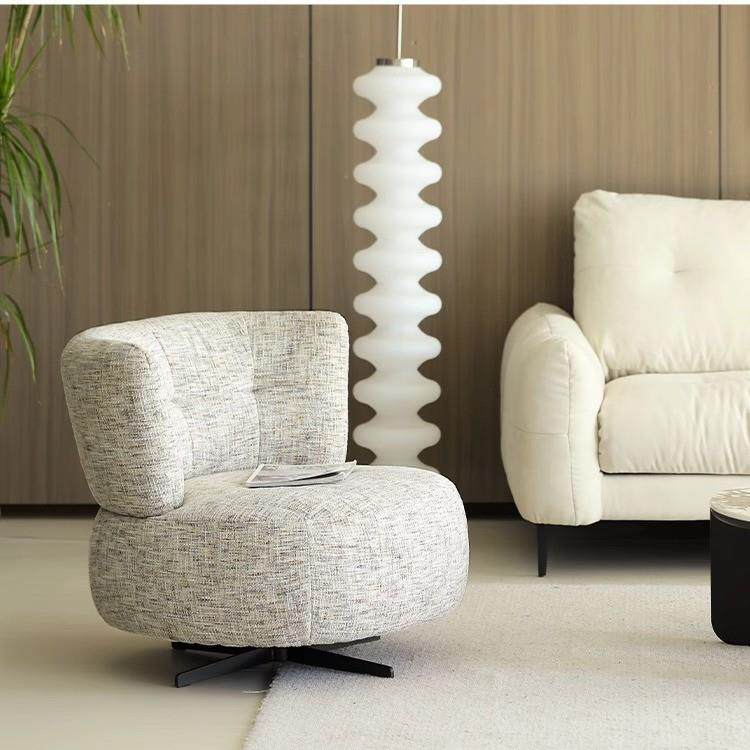 卧室单人沙发椅布艺现代简约极简小户型家用客厅阳台可旋转休闲椅