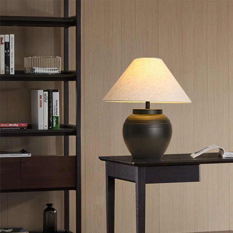 侘寂风台灯床头卧室桌面日式复古客厅摆件民宿装饰艺术禅意台灯