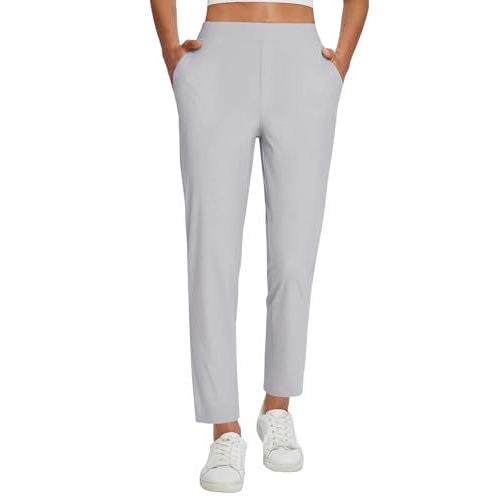 Women's travel pants lightweight elastic band zipper