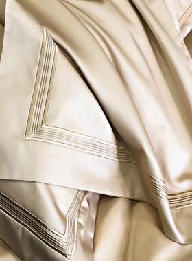 A类140支埃件及长RNH绒棉四全棉纯棉床单被套刺绣约酒简店床套上