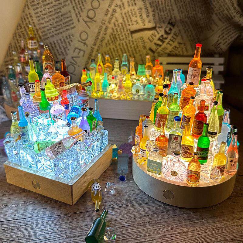 diy迷你小酒瓶城堡小夜灯摆件手工装饰灯送朋友礼物生日啤酒冰块