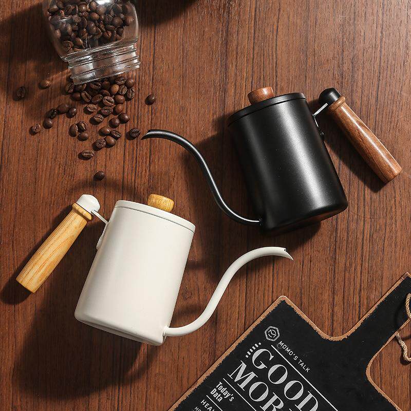 咖啡手冲壶实木手柄细口天鹅颈壶咖啡器具滴滤咖啡壶挂耳咖啡壶