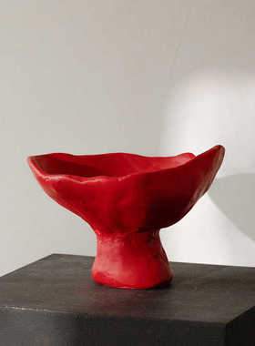 现代简约装饰高脚果盘酒店样板房客厅玄关中古零食置物家居摆件