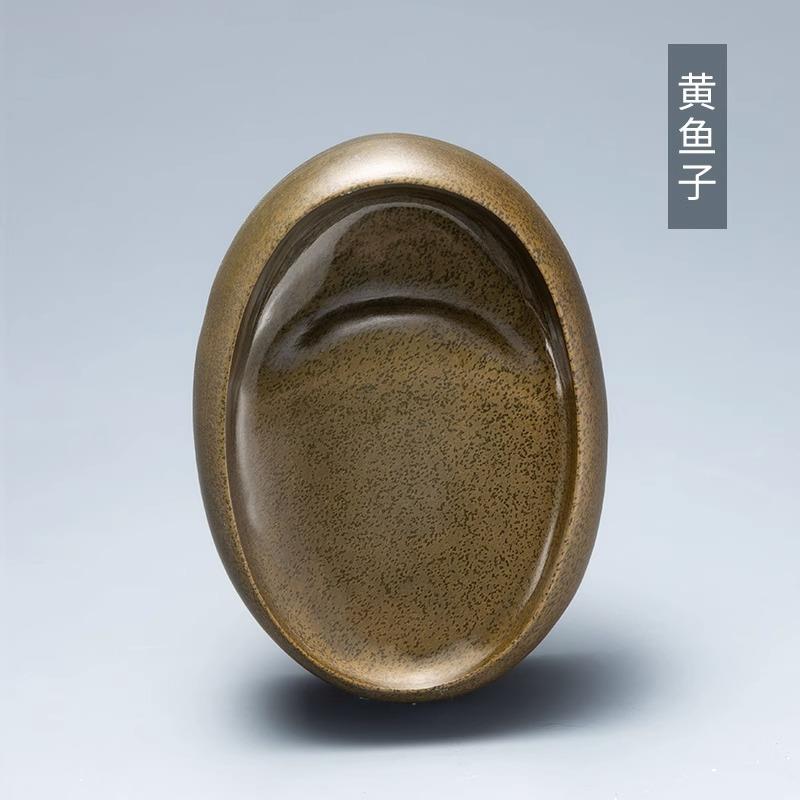 高档手持宝小砚台台天然原石砚台端砚台墨盘墨池池墨盘墨童盒笔墨