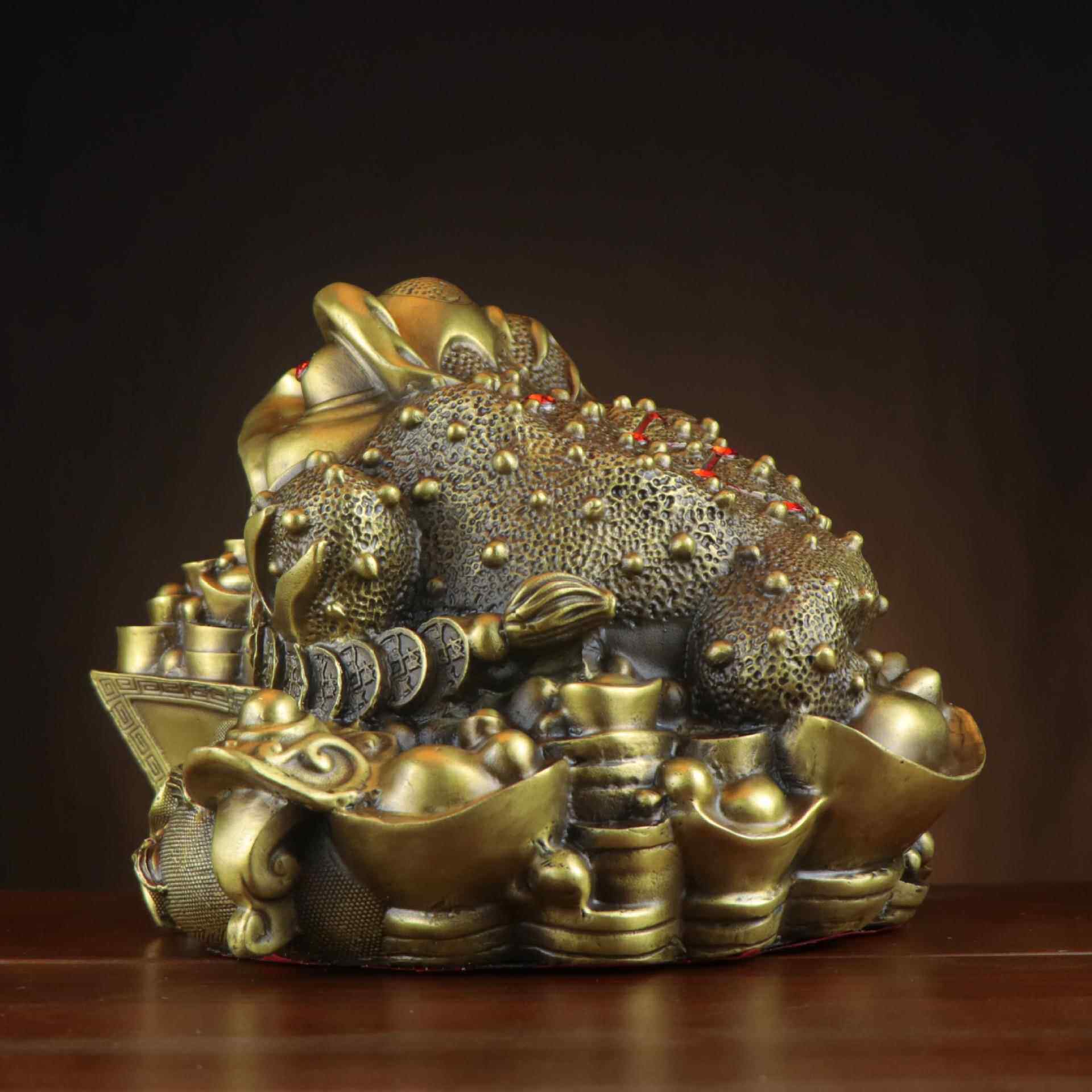 铜三足金蟾日进斗金金蟾铜蟾蜍金蟾摆件开业礼品三脚金蝉