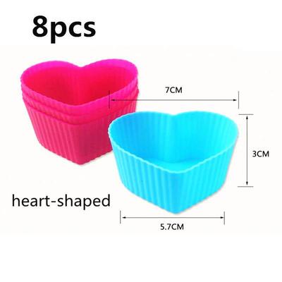 Silicone Cupcake Liners Baking Cups Muffin Cake Mold heart