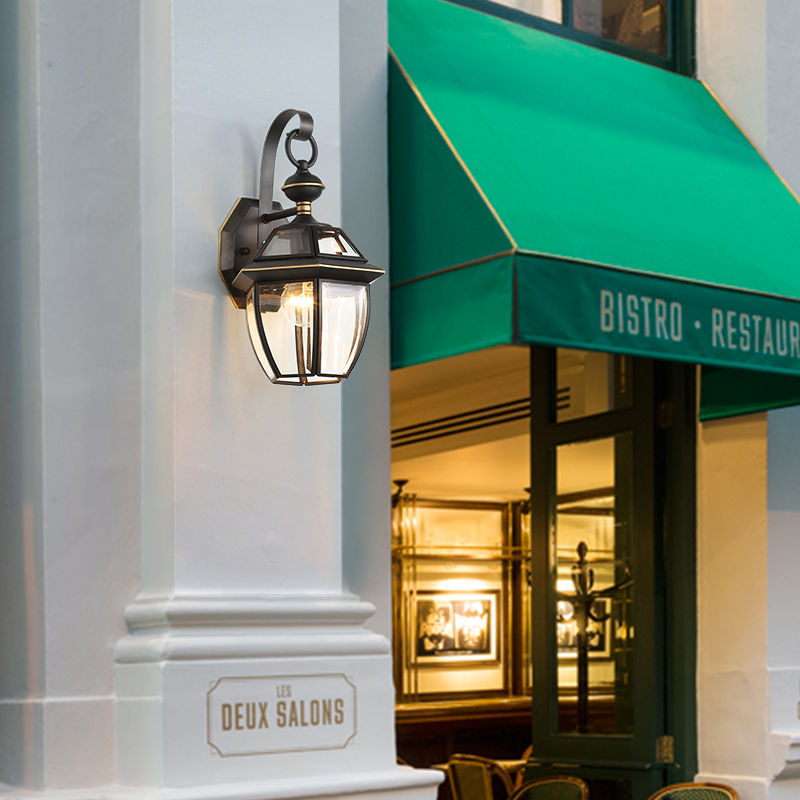 亿大灯饰全铜中式美式户外壁灯阳台庭院灯墙灯楼梯过道复古防水灯