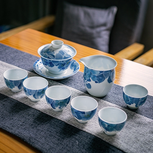 淡彩陶瓷茶具省工艺美术师何婷创意手绘茶壶主人杯茶器茶杯家用