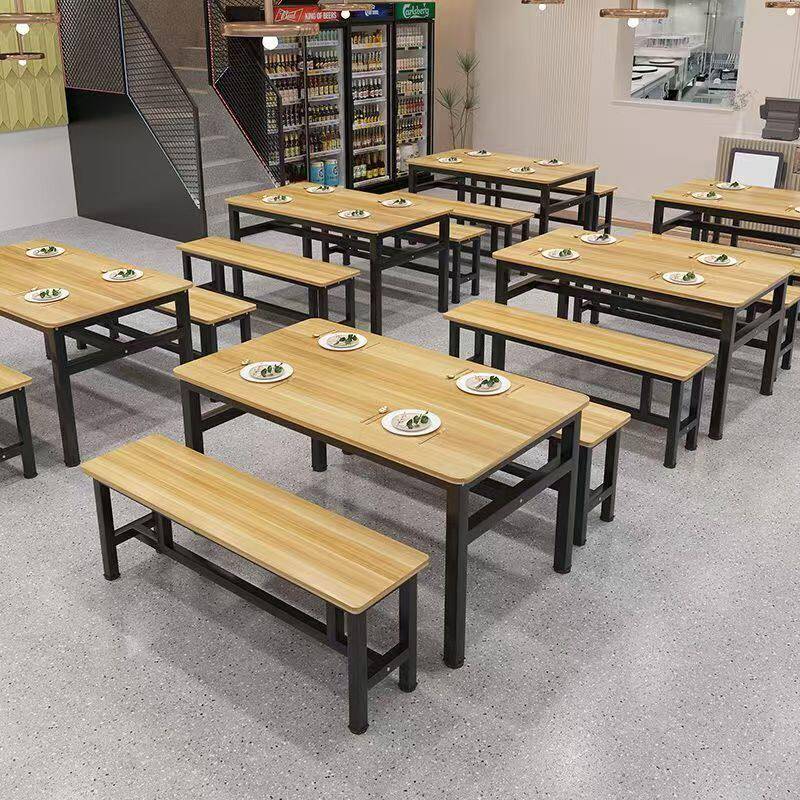 快餐桌员工食堂饭店桌椅公司商用早餐大排档餐饮面馆工厂桌凳组合