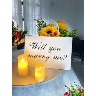 布置布置灯求婚后备箱求婚牌简约惊喜套餐气球室内不要marryme