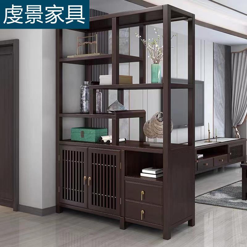 新中式玄关柜鞋柜酒柜一体入户客厅隔断柜全实木进门间厅柜储物柜
