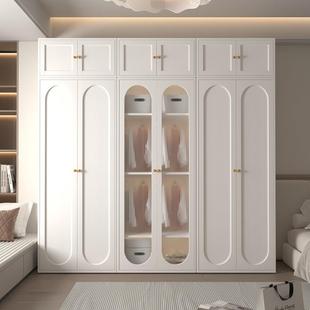 收纳衣橱柜 轻奢奶油风简约衣柜加厚无甲醛现代卧室挂式 新款 法式