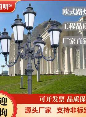 led户外大型景观欧式压铸铝复古路灯室外园林庭院灯led景观落地灯