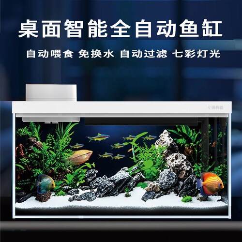 鱼缸全套免换水造景生态鱼缸布景智能喂食造景装饰桌面缸水草缸