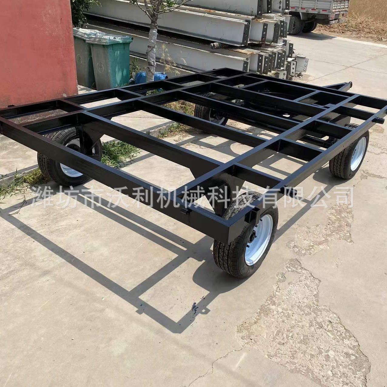 引工具325车骨区架物拖车厂转运平板车带转牵向四轮运输拖车料托