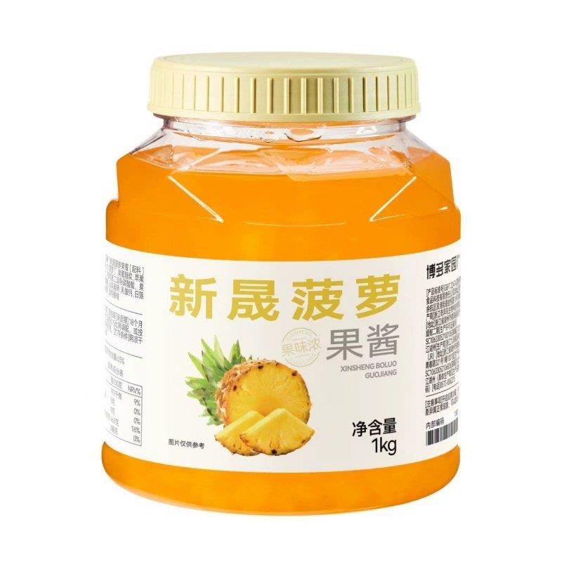 博多家园菠萝果酱冰粥果粒刨冰配料冰沙奶茶店专用原料桶装凤梨