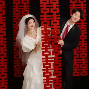 长条喜字贴结婚专用婚房布置连体装饰婚礼新房客厅背景墙连串囍字
