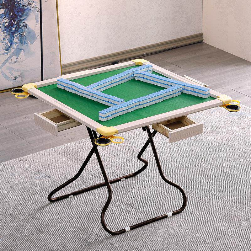包邮家用折叠实木麻将桌多功能棋牌桌两用餐桌象棋桌手动麻将台