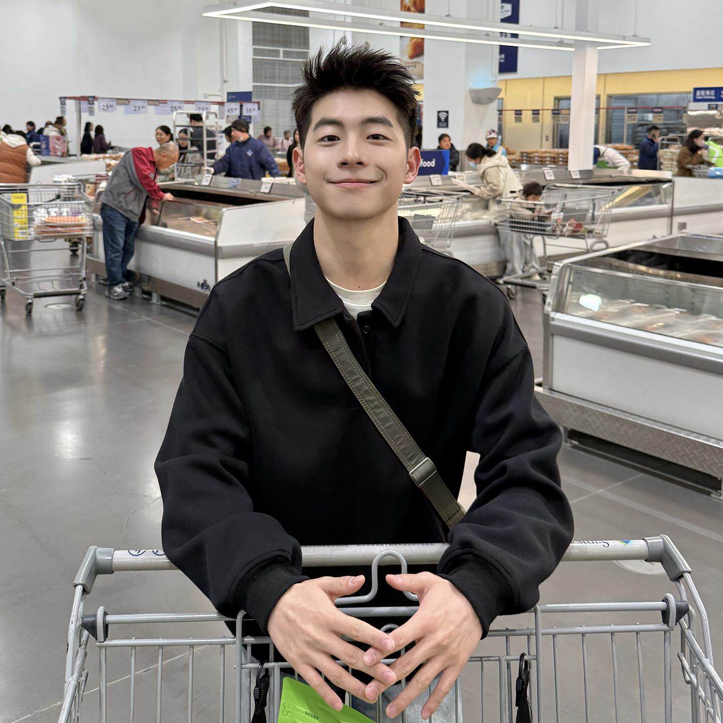 420g重磅黑色翻领长袖无帽卫衣男款2026春季宽松POLO衫上衣男新款