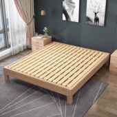 4I全榉木实木床榻米日式 床简缘约榻代无床床头架1现米5双人无靠背