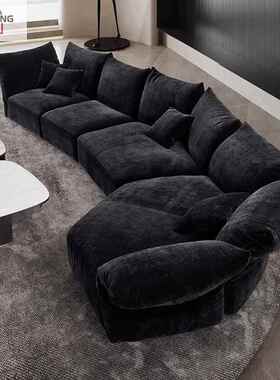 清洋花瓣沙发意式极简布艺弧形沙发大小户型新款异形创意沙发baxt