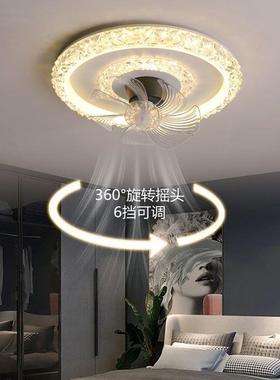 新款现438代约卧风扇灯餐厅书用房简家摇头电室扇灯吸顶电扇