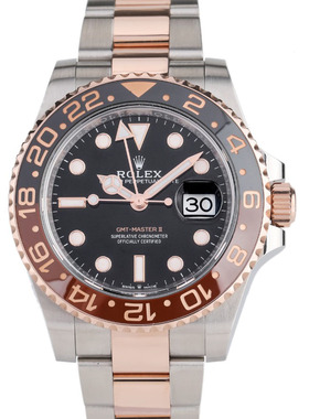 爆款沙士圈[9.9新]劳力士格林尼治间金自动机械男表126711