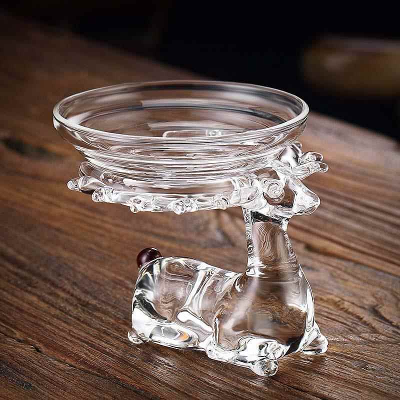 水晶茶滤玻璃茶叶过滤网茶漏器套装创意茶具不锈钢零配件可爱