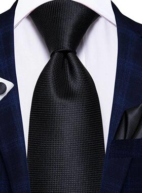 Hi-Tie Blue Business Solid 100% Silk Men