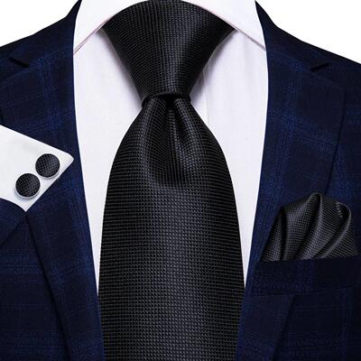 Hi-Tie Blue Business Solid 100% Silk Men