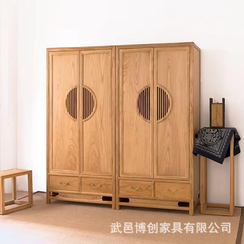 中式衣柜卧室柜组收纳柜大新柜子简易挂006衣柜老榆木储物实木衣