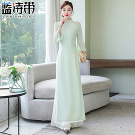 茶服女春夏禅意禅服茶艺师禅舞服装复古长裙套装中国风旗袍连衣裙