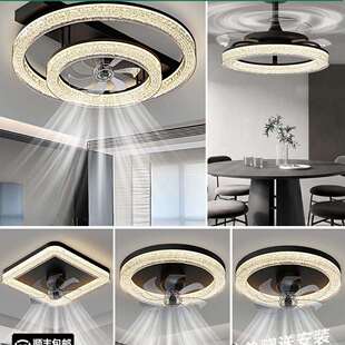 客厅主灯2025新款风扇灯吊扇灯意式轻奢一体餐厅卧室圆形吸顶灯具