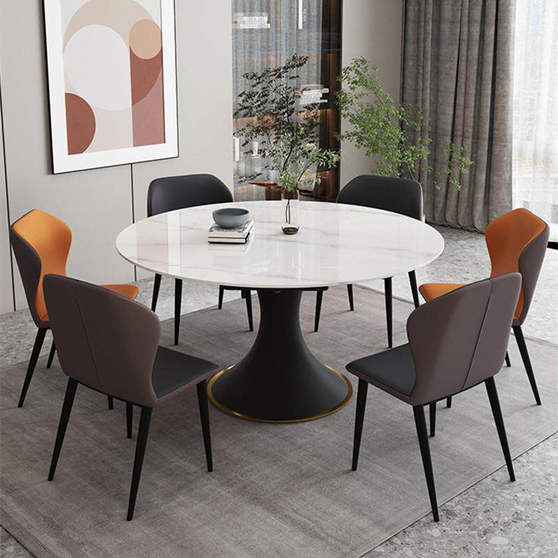 意式简转伸缩岩极YJS-5589板轻奢旋用设计小户型家可变圆桌多功能