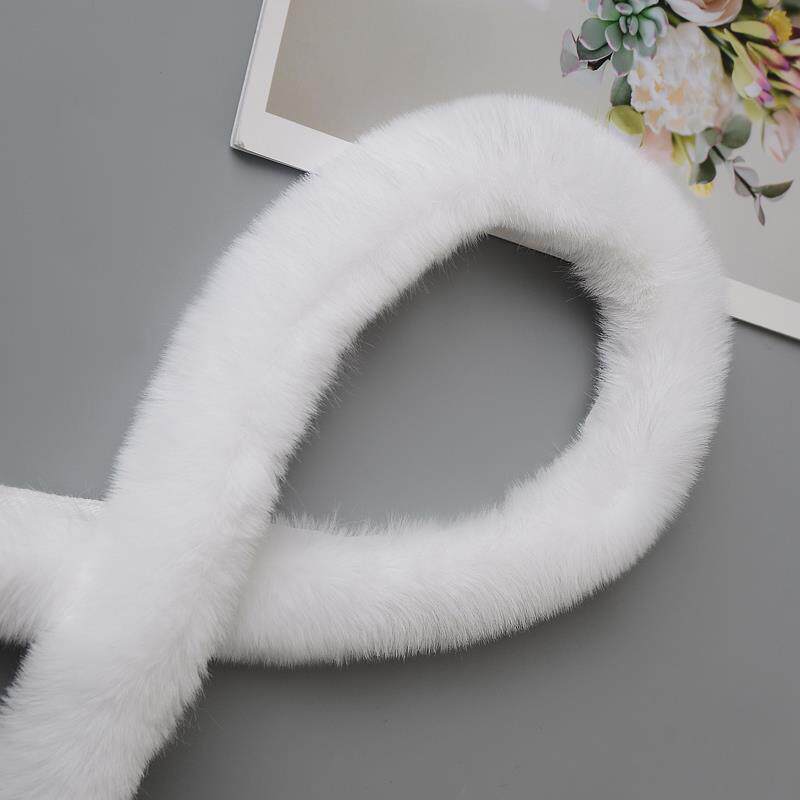 仿水貂毛条披风斗篷门襟靴子小毛边唐装汉服人造毛条仿兔毛花边