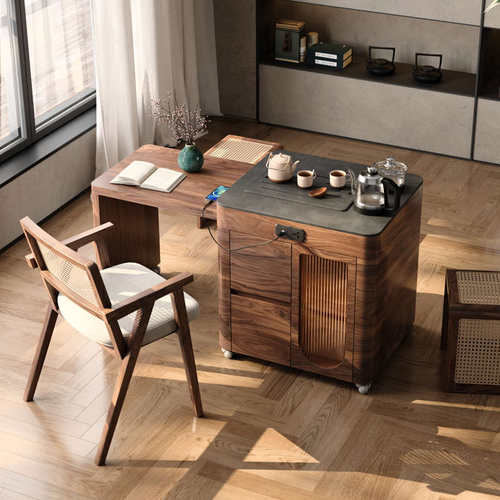 可伸缩阳台茶车小型实木茶桌功夫茶家用可移动茶台