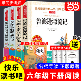 当当网 尼尔斯骑鹅旅行记快乐读书吧六年级下册的课外书鲁滨逊漂流记完整六年级小学生课外书汤姆索亚历险记爱的教育