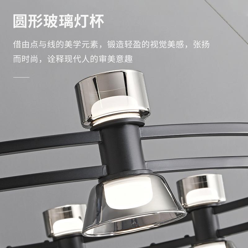现代轻奢客厅吊灯极简设计师黑色高端全铜创意个性吧台餐厅卧室灯