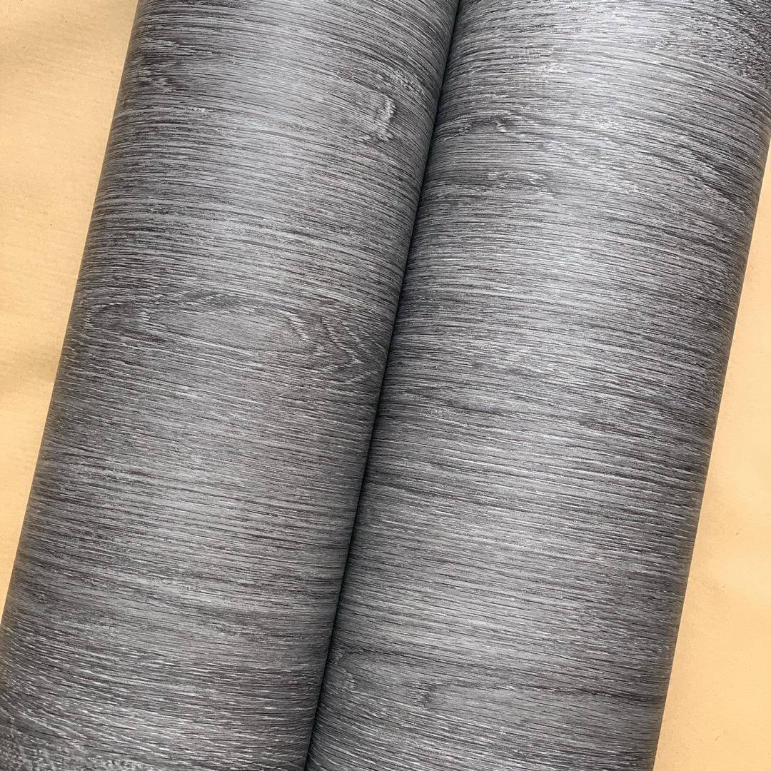特波厚导气槽软灰色木纹复古自粘墙纸壁纸pvc饰1335贴膜展柜音装