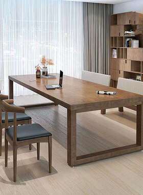 实木书桌公桌商工000000用大桌写字桌作台客厅板长条桌办办公会议