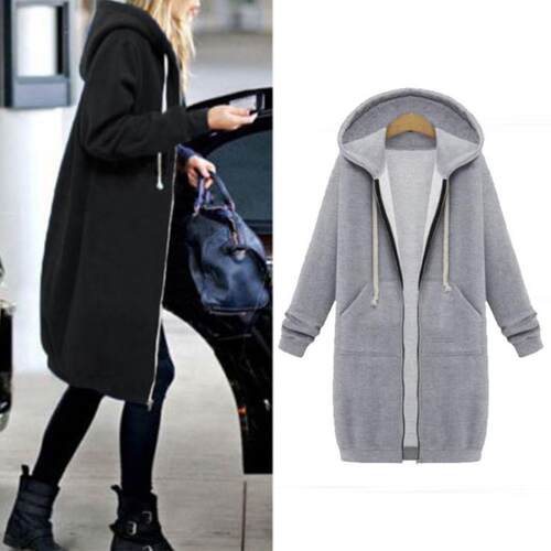 Medium length brushed fleece plus oversized hoodie hooded