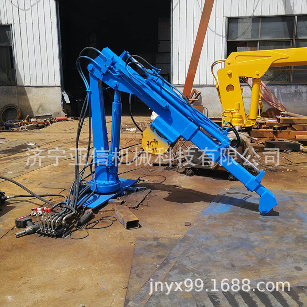 小箱货车载安装折臂吊立柱式折叠吊机微型液压小吊机
