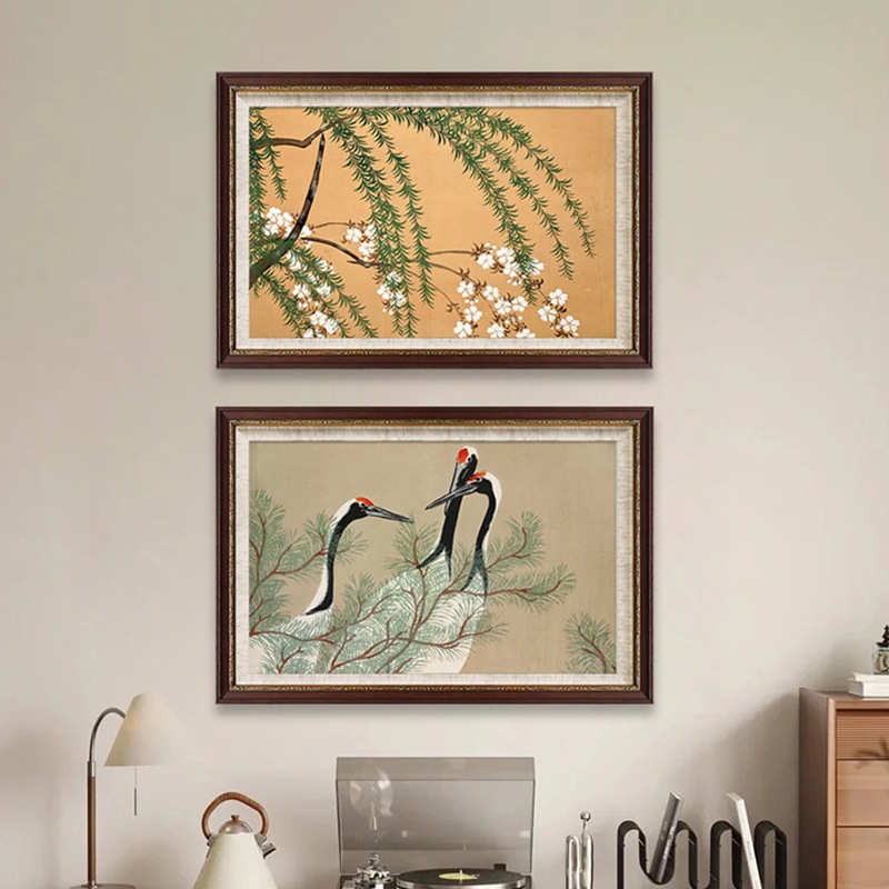 落英垂柳 神坂雪佳新中式客厅玄关书房装饰画日式民宿背景墙挂画