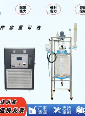 东玺厂家实验室学校仪器设备加热制冷循环一体机+双层玻璃反应釜