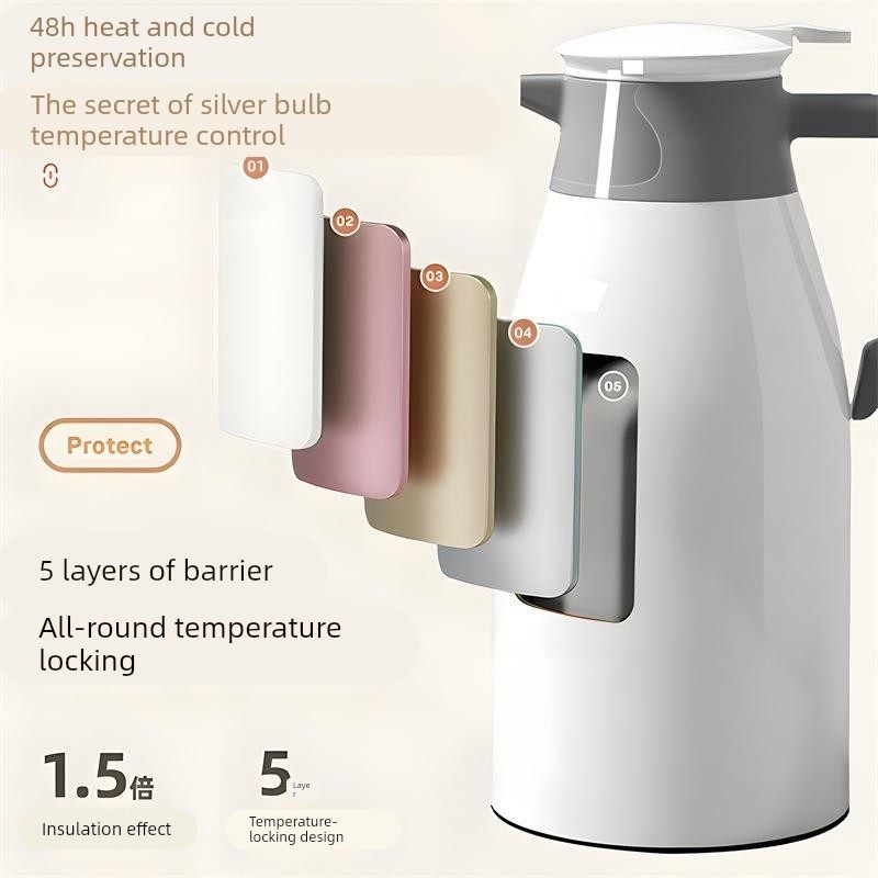 保温水壶家用保温壶大容量暖壶热水瓶按压式玻璃内胆热水壶保温瓶
