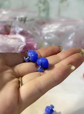 老料器花瓣发簪材料蓝色花包圆2个HB-63